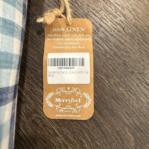 Merryfeel Luxurious Linen Duvet Cover Set King, 100% French Linen Flax - Picture 10 of 10